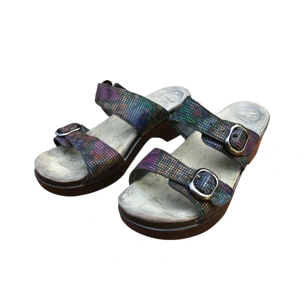 Dansko Leather Sophie Multicolor Sandals. Size 40 or US 9.5